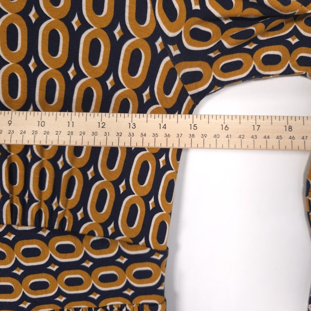 BODEN Women's Thea Midi Dress Mustard 4R Geometric Jersey Long Sleeve D1059 - Picture 6 of 13